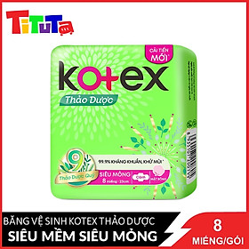 Hình ảnh Băng vệ sinh Kotex Thảo dược siêu mềm SMC 8 miếng