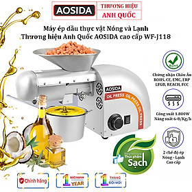 Mua Máy ép dầu thực vật Nóng và Lạnh Thương hiệu Anh Quốc AOSIDA cao cấp WF-J118  Thân vỏ INOX - Hàng Nhập Khẩu