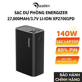 Sạc dự phòng Energizer PD140W, PD65W 27,000mAh/3.6V Li-ion, hỗ trợ sạc cho Laptop, chống cháy nổ - Hàng chính hãng bảo hành 12 tháng