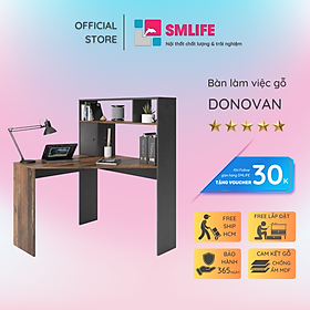 Bàn làm việc, bàn học gỗ hiện đại SMLIFE Donovan  | Gỗ MDF dày 17mm chống ẩm | D100xR100xC129cm - Màu