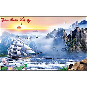 Mua TRANH ĐÍNH ĐÁ THUẬN BUỒM XUÔI GIÓ 80x50cm - chưa đính