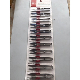 Vỉ 12 cái kéo bấm chỉ inox có tay đệm đỏ tiện lợi