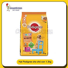 THỨC ĂN CHO CHÓ CON Dạng hạt Pedigree Puppy Vị Gà trứng và sữa Chicken Egg and Milk Flavor Gói 1.3kg Xuất xứ Thái Lan