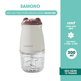 Mua Máy xay SAMONO đa năng hình con gấu Công suất 200W Dao inox 3 tầng 6 lưỡi Dung tích 300ml SW-MC200 HÀNG CHÍNH HÃNG