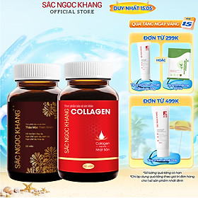 Combo dưỡng da và hỗ trợ giảm sạm, nám, tàn nhang: Collagen 60 viên và Sắc Ngọc Khang ++ 60 viên 