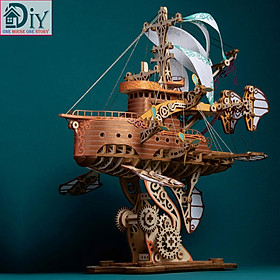 (Bản tiếng Anh) Mô hình gỗ DIY tự lắp ghép Phi thuyền không gian FANTASTY SPACE SHIP - Quà tặng trang trí sáng tạo