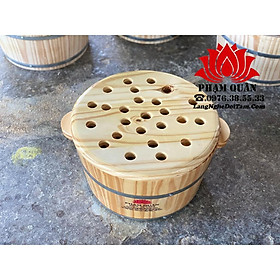 Chậu gỗ ngâm chân bo viền, chậu ngâm chân kèm mắt nắp để xông hơi