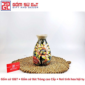 Mua Lọ hoa dáng đầm vẽ hoa hướng dương Gốm Sứ G&T
