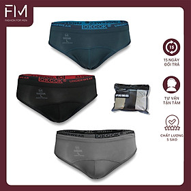 Combo 3 quần lót tam giác nam, chất thun cotton thấm hút mồ hôi tốt, thiết kế lưới thoáng mát - FORMEN SHOP - FMCB3QS019 - M