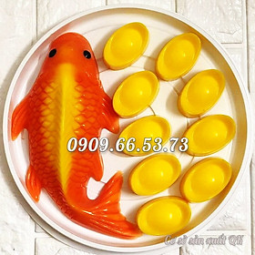 Bộ 2 khuôn: cá chép và 18 thỏi vàng - Khuôn làm bánh, rau câu, ép xôi, giò chả - Mã số 1206