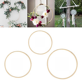3PCS Embroidery Hoops Wooden Round Bamboo Circle Cross Stitch Hoop Rings for Art Craft Handmade Dream Catcher Wall Hanging Crafts (30cm, 36cm,40cm)