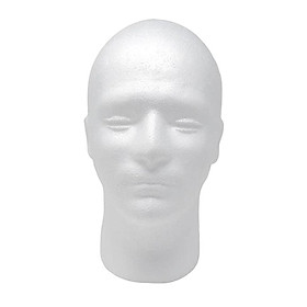 Men Foam Manikin Head Stand Holder White for Headwear Jewelry Home Salon