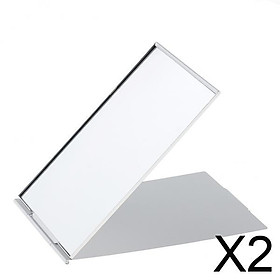 2xMini Travel Portable Folding Handbag Pocket Compact Makeup Mirror Silver M