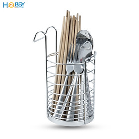 Ống để đũa muỗng có móc treo inox 304 size lớn Hobby home decor OD3