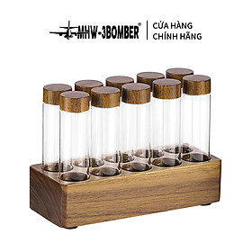 Mua Bộ 10 Ống Đựng Hạt Cà Phê Kèm Khay Gỗ MHW-3BOMBER | COFFEE BEANS TUBES SETS WITH RACK