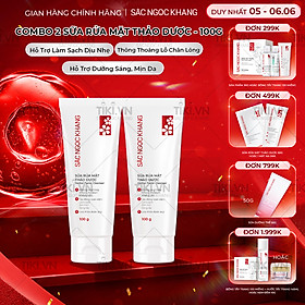 Combo 2 tuýp Sữa rửa mặt Sắc Ngọc Khang 100g giúp làm sạch bã nhờn, bụi bẩn cho da