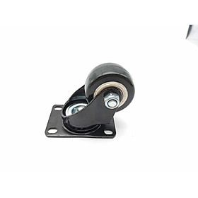 Mua Bánh xe đẩy mặt đế xoay càng sắt tải trọng 45kg lốp nhựa PU đen rộng 32mm Φ60mm