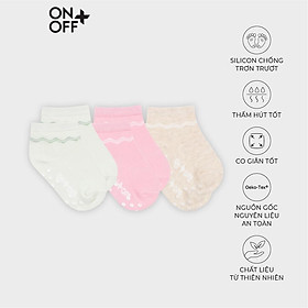 Pack 3 đôi tất cho bé 6-24 tháng tuổi ONOFF 100% cotton thấm hút vượt trội