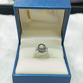 Nhẫn Ngọc Trai Nước Mặn Tahiti Ánh Nâu Free Size (N0609) - MOON Jewelry