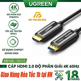 Cáp HDMI 15M chuẩn 2.0 sợi quang hỗ trợ 4K/60Hz Ugreen 50215 - Hàng Chính Hãng