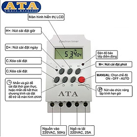 Mua Công tắc hẹn giờ điện tử ATA AT-17C điều khiển tắt mở chuông báo theo lịch hẹn - Hàng chính hãng