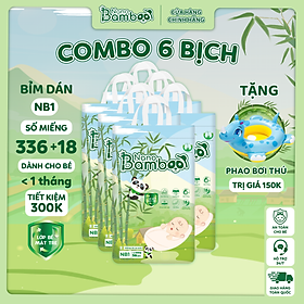 COMBO 6 Bịch tã bỉm Dán Nano Bamboo sợi tre NB1 S M336 miếng tiết kiệm