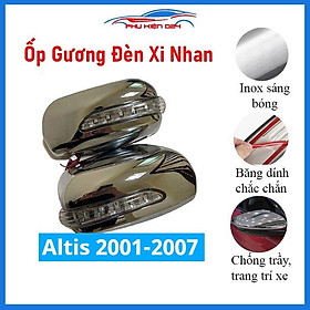 Ốp gương chiếu hậu Altis 2001-2002-2003-2004-2005-2006-2007 tích hợp Led xi nhan mạ crom bảo vệ chống trầy xe