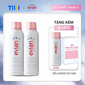 Combo 2 xịt khoáng cấp ẩm và làm dịu da Evian 150ml x 2