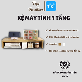 Mua Bàn gỗ để máy tính Laptop  kệ kê màn hình để bàn 2 tầng gỗ thông minh cải thiện tư thế ngồi 50x18x13 TAGO13