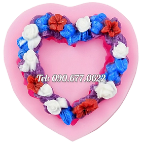 Mua Khuôn silicone làm rau câu trái tim hoa hồng – Loại 7 cm – Mã số 1041