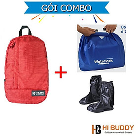 COMBO Túi Đeo Chéo BHB418 + Túi Chống Nước Waterlock + Ủng đi mưa