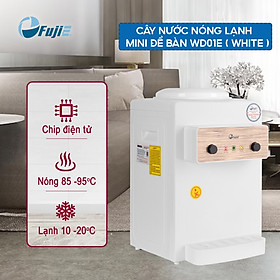 Cây nước uống nóng lạnh mini để bàn FUJIE WD01E nhập khẩu tự ngắt tiết kiệm điện - Hàng chính hãng - WD01E ( TRẮNG)