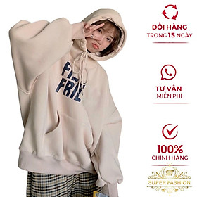 Hình ảnh Áo Hoodies Nữ Frien Chui Đầu Nón Lớn 2 Lớp Chất Nỉ Dày Mịn Form Rộng Mặc Đẹp Thời Trang FSHION