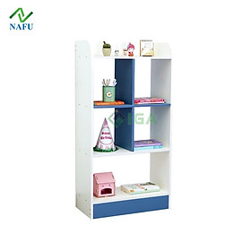 Kệ Sách, Tủ Sách Cho Bé Dễ Thương Tông Màu Trắng Xanh Tươi Sáng GP139 