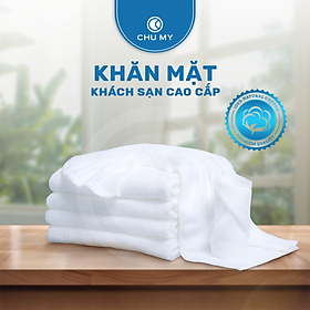 Khăn mặt khách sạn 5 sao – Khăn Cotton 100% - Sợi bông cao cấp – Sợi se đôi – Thấm hút tốt – Kích thước 34 x 70 cm