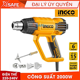 Mua Máy khò INGCO HG20008 Công suất 2000W Tặng kèm 5 món 1 cây nạo/cào và 4 miệng vòi  Máy thổi nhiệt 350°C/550°C