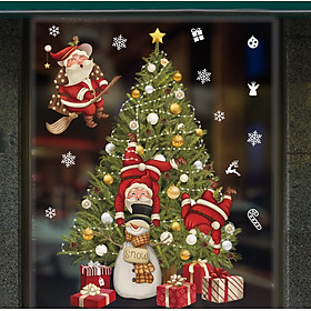 Decal trang trí Noel - Ông già Noel trên cây thông