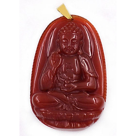 Mặt Phật A Di Đà thạch anh đỏ 3.6cm - Phật bản mệnh tuổi Tuất, Hợi