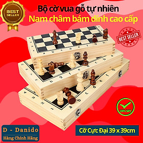 Cờ vua D Danido, bộ cờ vua nam châm bằng gỗ thông tự nhiên - Hàng chính hãng