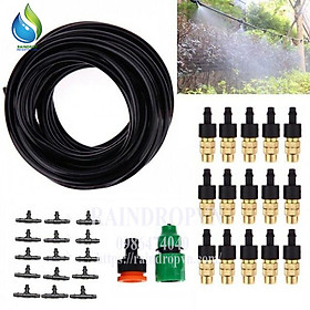 Bộ KIT Phun Sương Tưới Cây 15 Béc Bằng Đồng Cao Cấp kèm 15m Dây và đầy đủ phụ kiện