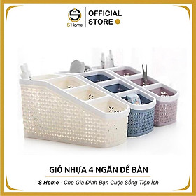 Mua Giỏ Nhựa 4 Ngăn Đựng Bút Viết ️S Home️ Giỏ Đựng Vật Dụng Văn Phòng Để Bàn Tiện Dụng  Tiết Kiệm Diện Tích – SH41