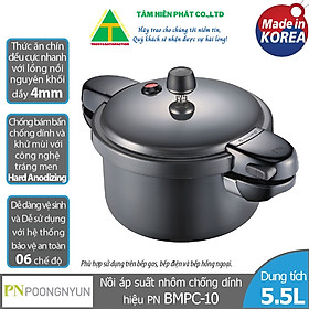 Nồi áp suất nhôm HardAnodizing hiệu PoongNyun BMPC-10 - Hàng chính hãng