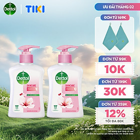 Combo 2 chai nước rửa tay Dettol kháng khuẩn dưỡng da - Chai 250g