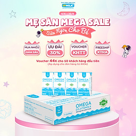 Sữa Dinh Dưỡng Tiệt Trùng VPMilk Omega Ít Đường dạng hộp cho bé trên 1 tuổi 110ml (thùng 48 hộp)