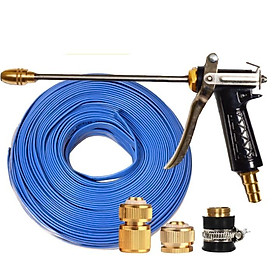 Rửa xe tưới cây Bộ dây và vòi xịt tăng áp lực nước 300% loại 25m cút đồng,nối đồng 206318