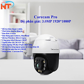 Camera Ip Wifi Ngoài Trời CareCam CC8031 Xoay 360 Độ 3.0MP Full HD 1536P