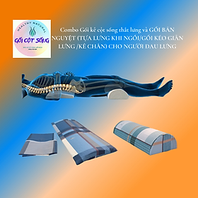 Mua Combo Gối kê cột sống thắt lưng và Gối bán nguyệt đa năng (TỰA LƯNG KHI NGỒI/GỐI KÉO GIÃN LƯNG /KÊ CHÂN) CHO NGƯỜI ĐAU LƯNG