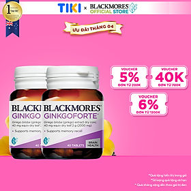 Combo 2 Lọ 40 Viên Uống Hỗ Trợ Tuần Hoàn Máu Não Blackmores Ginkgoforte