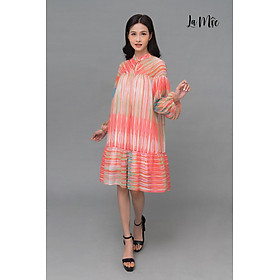 Đầm Babydoll Voan Nhún Bèo Tay Dài Phồng Nhẹ Đa Sắc Maxivic, La Mộc - LM72103