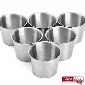 Mua Bộ 6 ly Inox TRƠN cao cấp làm đá  bánh flan  bánh nướng